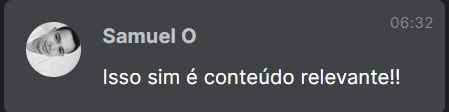 Depoimento de aluno