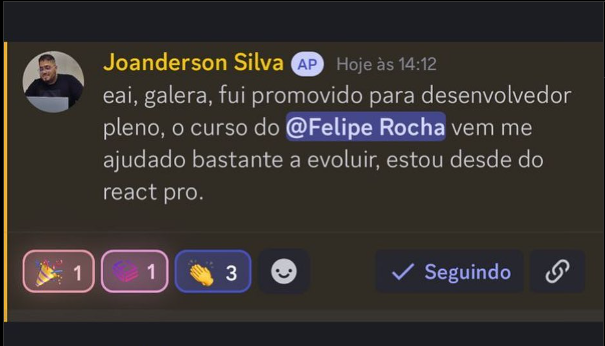 Depoimento de aluno