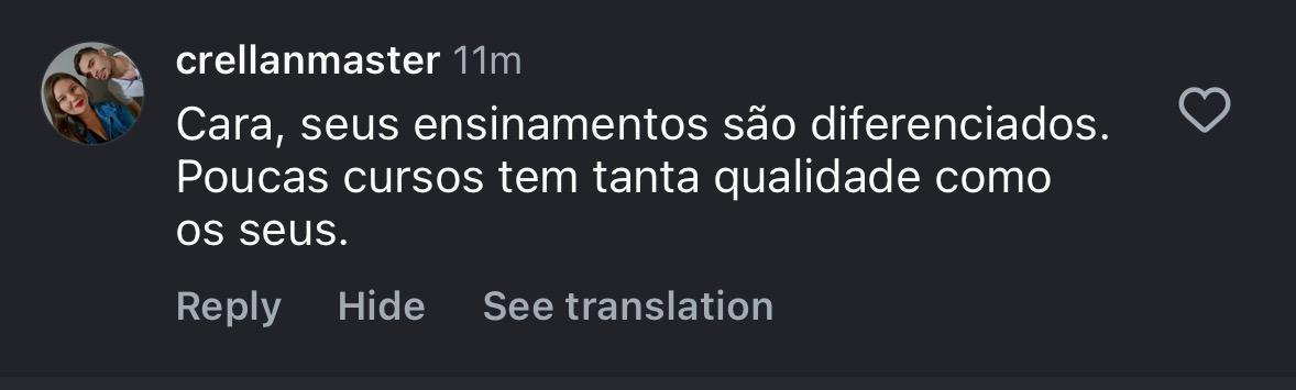 Depoimento de aluno